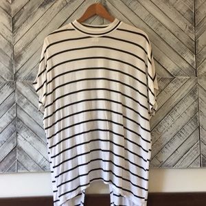 Striped open back tee